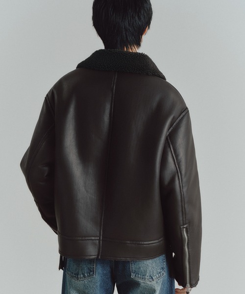 WYM LIDNM(ウィム バイ リドム)の「B-6 FAUX MOUTON BLOUSON(ブルゾン・メンズ・ダークブラウン/ブラック・S/M/L)」の12枚目の写真