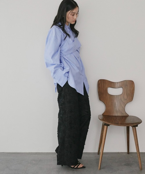 Doux archives（ドゥアルシーヴ）の「【ZOZO限定】ボタニカルカットジャガードパンツ（その他パンツ・レディース・ブラック/アイボリー・FREE）」の16枚目の写真