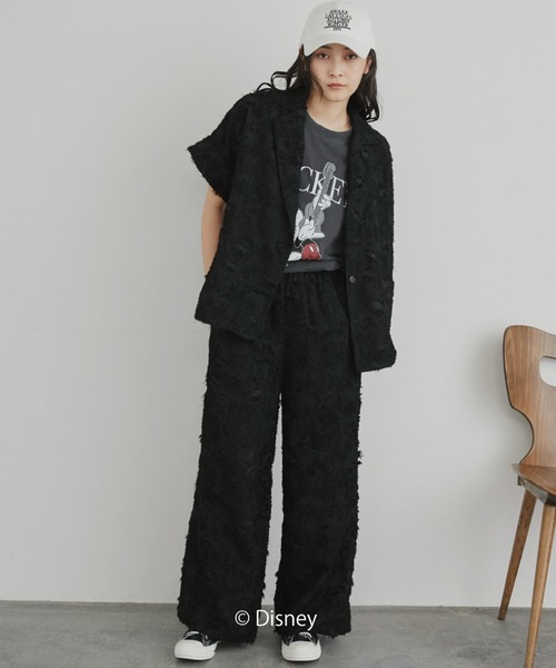 Doux archives（ドゥアルシーヴ）の「【ZOZO限定】ボタニカルカットジャガードパンツ（その他パンツ・レディース・ブラック/アイボリー・FREE）」の5枚目の写真