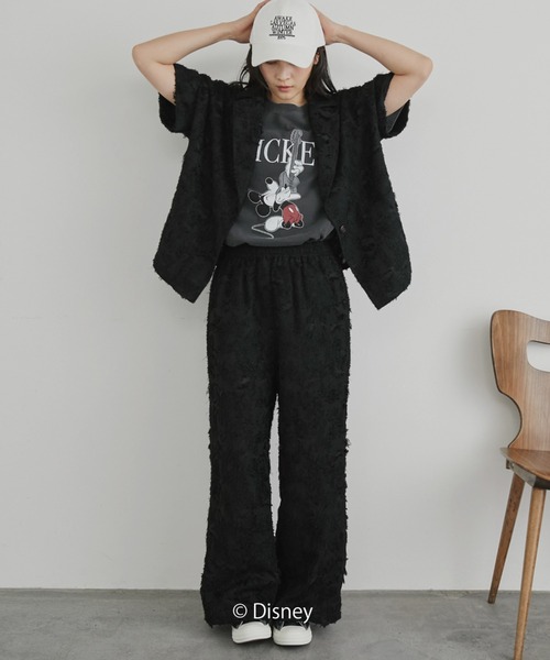 Doux archives（ドゥアルシーヴ）の「【ZOZO限定】ボタニカルカットジャガードパンツ（その他パンツ・レディース・ブラック/アイボリー・FREE）」の6枚目の写真