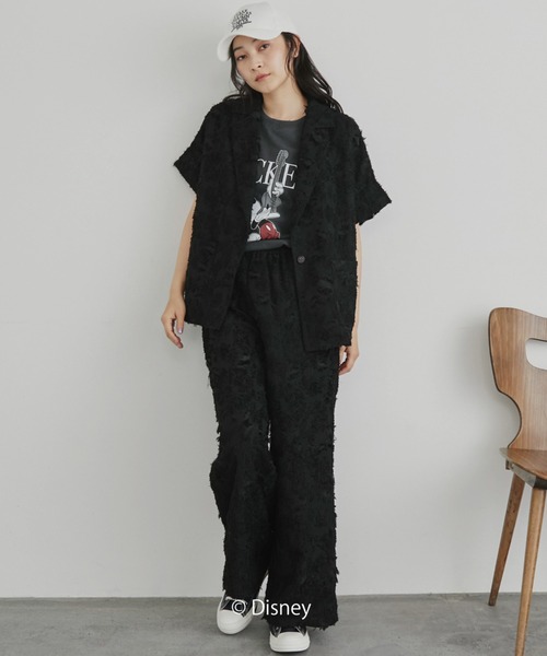 Doux archives（ドゥアルシーヴ）の「【ZOZO限定】ボタニカルカットジャガードパンツ（その他パンツ・レディース・ブラック/アイボリー・FREE）」の7枚目の写真