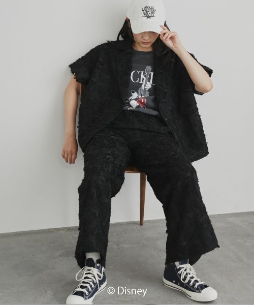 Doux archives（ドゥアルシーヴ）の「【ZOZO限定】ボタニカルカットジャガードパンツ（その他パンツ・レディース・ブラック/アイボリー・FREE）」の8枚目の写真