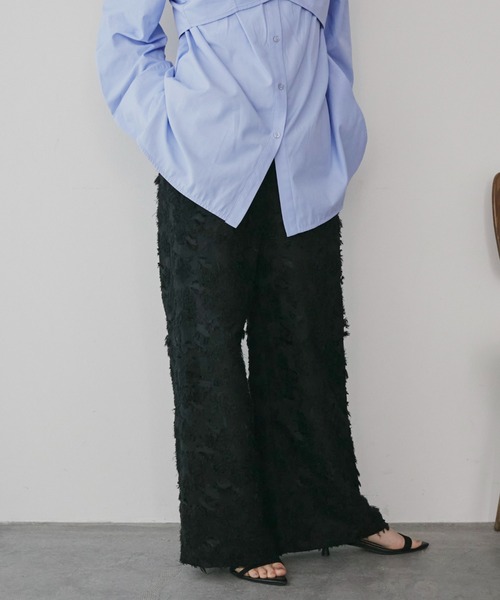 Doux archives（ドゥアルシーヴ）の「【ZOZO限定】ボタニカルカットジャガードパンツ（その他パンツ・レディース・ブラック/アイボリー・FREE）」の18枚目の写真