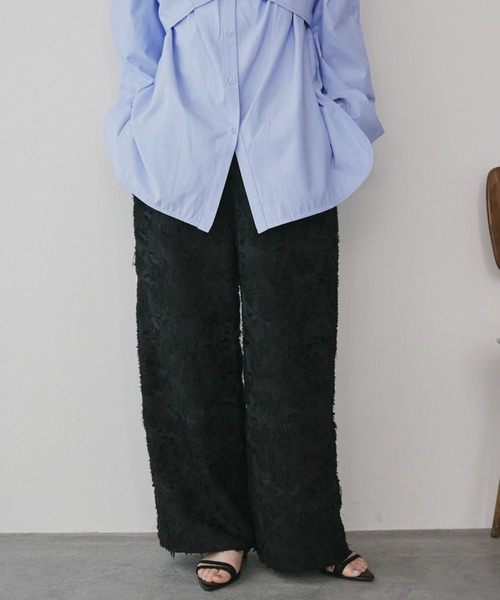 Doux archives（ドゥアルシーヴ）の「【ZOZO限定】ボタニカルカットジャガードパンツ（その他パンツ・レディース・ブラック/アイボリー・FREE）」の19枚目の写真