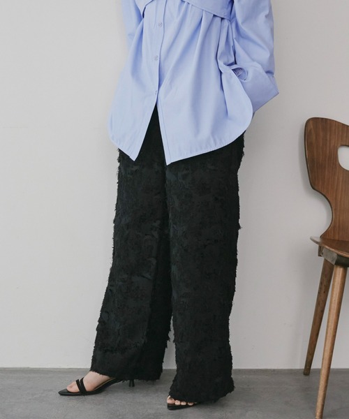 Doux archives（ドゥアルシーヴ）の「【ZOZO限定】ボタニカルカットジャガードパンツ（その他パンツ・レディース・ブラック/アイボリー・FREE）」の20枚目の写真