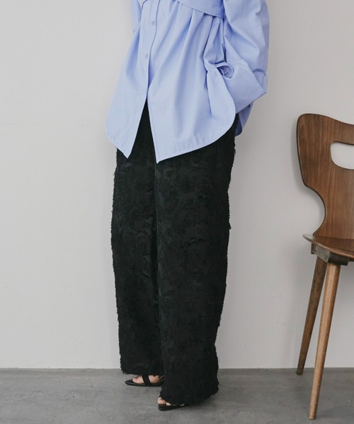 Doux archives（ドゥアルシーヴ）の「【ZOZO限定】ボタニカルカットジャガードパンツ（その他パンツ・レディース・ブラック/アイボリー・FREE）」の21枚目の写真