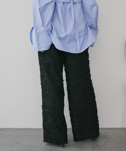 Doux archives（ドゥアルシーヴ）の「【ZOZO限定】ボタニカルカットジャガードパンツ（その他パンツ・レディース・ブラック/アイボリー・FREE）」の22枚目の写真