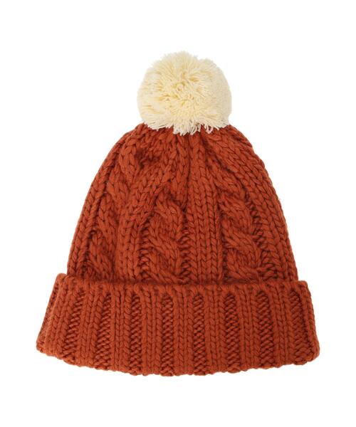 Samansa Mos2 Lagom（サマンサモスモスラーゴム）の「配色ポンポンニット帽（ハット・キッズ・グレー/レッド/ネイビー・中(M)/大(L)）」の3枚目の写真