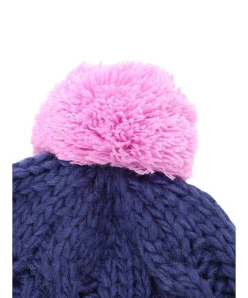 Samansa Mos2 Lagom（サマンサモスモスラーゴム）の「配色ポンポンニット帽（ハット・キッズ・グレー/レッド/ネイビー・中(M)/大(L)）」の5枚目の写真