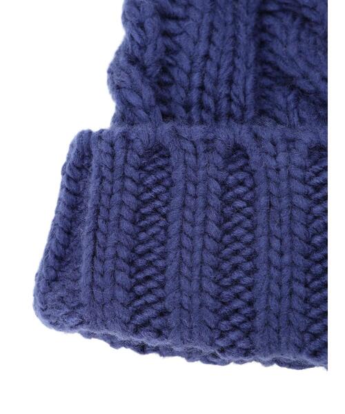 Samansa Mos2 Lagom（サマンサモスモスラーゴム）の「配色ポンポンニット帽（ハット・キッズ・グレー/レッド/ネイビー・中(M)/大(L)）」の6枚目の写真