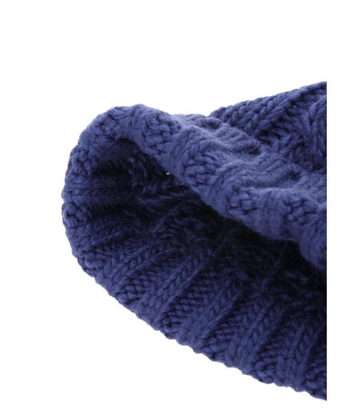 Samansa Mos2 Lagom（サマンサモスモスラーゴム）の「配色ポンポンニット帽（ハット・キッズ・グレー/レッド/ネイビー・中(M)/大(L)）」の7枚目の写真