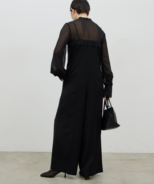 GALLARDAGALANTE（ガリャルダガランテ）の「シアーコンビネゾン（サロペット/オーバーオール・レディース・ベージュ/ブラック・FREE）」の5枚目の写真