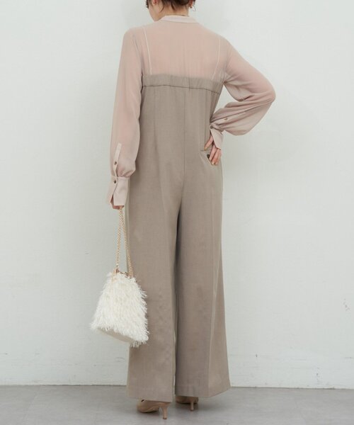 GALLARDAGALANTE（ガリャルダガランテ）の「シアーコンビネゾン（サロペット/オーバーオール・レディース・ベージュ/ブラック・FREE）」の10枚目の写真