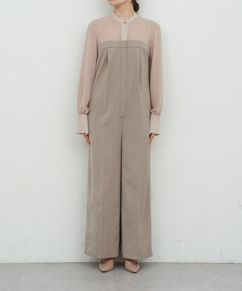 GALLARDAGALANTE（ガリャルダガランテ）の「シアーコンビネゾン（サロペット/オーバーオール・レディース・ベージュ/ブラック・FREE）」の11枚目の写真