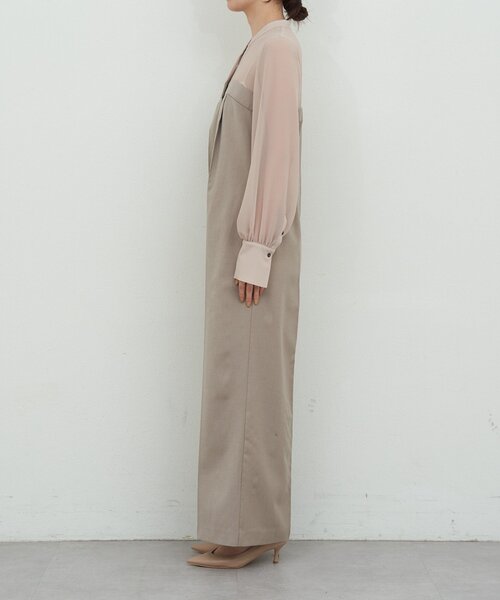 GALLARDAGALANTE（ガリャルダガランテ）の「シアーコンビネゾン（サロペット/オーバーオール・レディース・ベージュ/ブラック・FREE）」の12枚目の写真