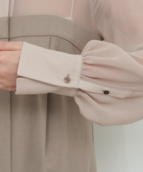 GALLARDAGALANTE（ガリャルダガランテ）の「シアーコンビネゾン（サロペット/オーバーオール・レディース・ベージュ/ブラック・FREE）」の16枚目の写真