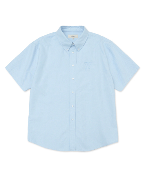 YALE(イェール)の「Yロゴオーバーサイズオックスフォードシャツ_ブルー(シャツ/ブラウス・レディース・その他・SMALL/MEDIUM/LARGE/X-LARGE)」の2枚目の写真