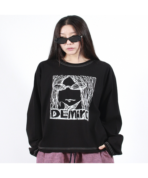 DEMARC(ドゥマーク)の「MARC ILLUST STITCH BOXY LONG SLEEVE - Black(Tシャツ/カットソー・レディース・その他・MEDIUM/LARGE)」の1枚目の写真