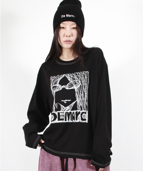 DEMARC(ドゥマーク)の「MARC ILLUST STITCH BOXY LONG SLEEVE - Black(Tシャツ/カットソー・レディース・その他・MEDIUM/LARGE)」の6枚目の写真