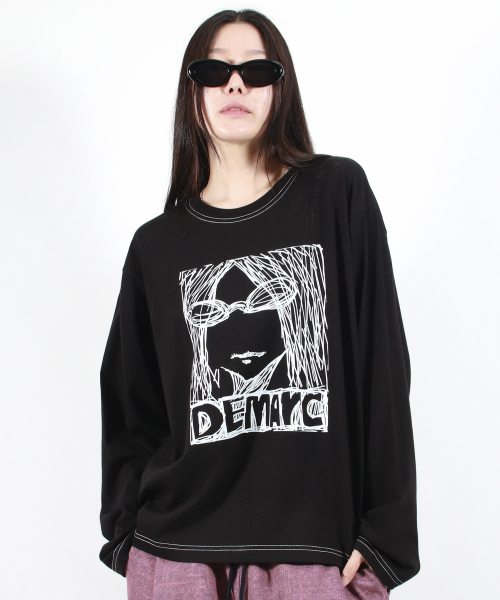 DEMARC(ドゥマーク)の「MARC ILLUST STITCH BOXY LONG SLEEVE - Black(Tシャツ/カットソー・レディース・その他・MEDIUM/LARGE)」の7枚目の写真