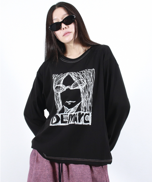 DEMARC(ドゥマーク)の「MARC ILLUST STITCH BOXY LONG SLEEVE - Black(Tシャツ/カットソー・レディース・その他・MEDIUM/LARGE)」の8枚目の写真