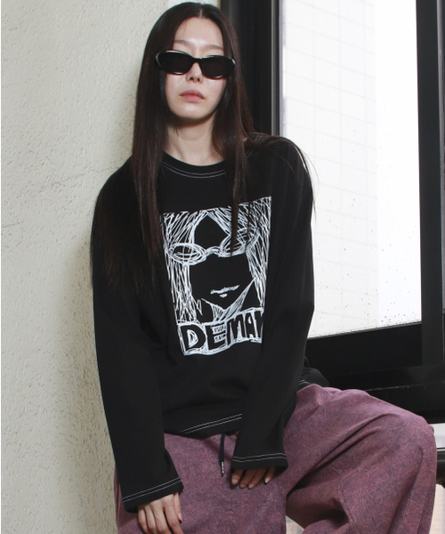 DEMARC(ドゥマーク)の「MARC ILLUST STITCH BOXY LONG SLEEVE - Black(Tシャツ/カットソー・レディース・その他・MEDIUM/LARGE)」の9枚目の写真