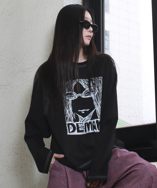 DEMARC(ドゥマーク)の「MARC ILLUST STITCH BOXY LONG SLEEVE - Black(Tシャツ/カットソー・レディース・その他・MEDIUM/LARGE)」の10枚目の写真