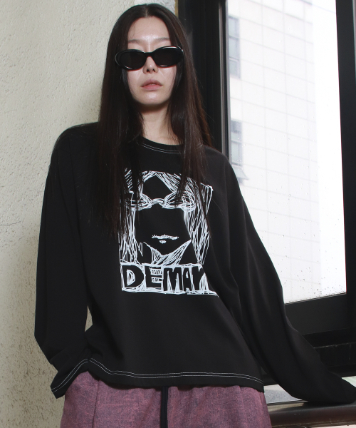 DEMARC(ドゥマーク)の「MARC ILLUST STITCH BOXY LONG SLEEVE - Black(Tシャツ/カットソー・レディース・その他・MEDIUM/LARGE)」の12枚目の写真