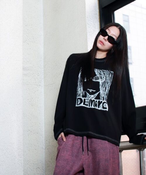 DEMARC(ドゥマーク)の「MARC ILLUST STITCH BOXY LONG SLEEVE - Black(Tシャツ/カットソー・レディース・その他・MEDIUM/LARGE)」の15枚目の写真