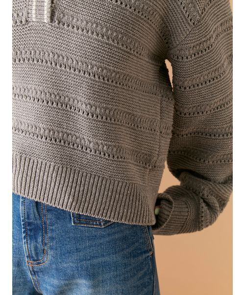 LILY BROWN(リリーブラウン)の「セーラーカラーニットトップス(ニット/セーター・レディース・グレー/アイボリー/その他・F)」の9枚目の写真