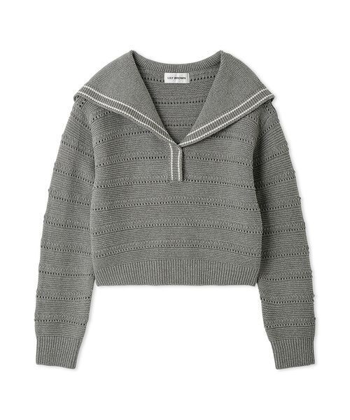 LILY BROWN(リリーブラウン)の「セーラーカラーニットトップス(ニット/セーター・レディース・グレー/アイボリー/その他・F)」の13枚目の写真