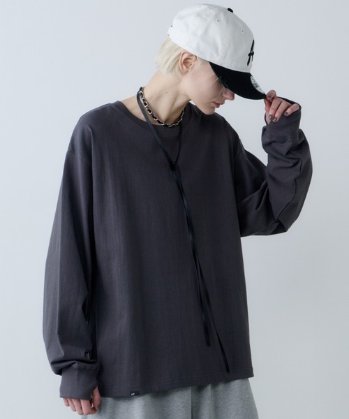 AFF AIVER(エイエフエフアイバー)の「AFF AIVER 16/-ウォッシュ天竺ワイドスリーブL/S TEE(Tシャツ/カットソー・メンズ・ブラック/オフホワイト/チャコールグレー・SMALL/MEDIUM/LARGE)」の1枚目の写真