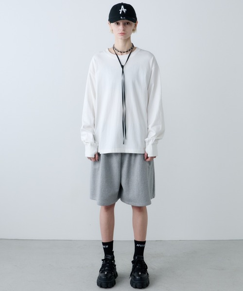 AFF AIVER(エイエフエフアイバー)の「AFF AIVER 16/-ウォッシュ天竺ワイドスリーブL/S TEE(Tシャツ/カットソー・メンズ・ブラック/オフホワイト/チャコールグレー・SMALL/MEDIUM/LARGE)」の4枚目の写真