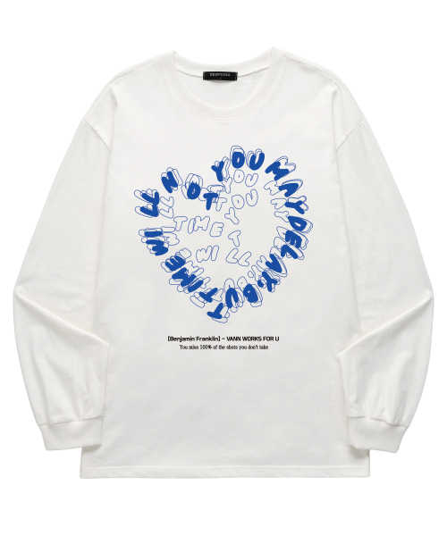 VANNWORKS(バンワークス)の「ハートタイポロングスリーブ (VLS0061) ホワイト(Tシャツ/カットソー・レディース・その他・X-LARGE/XX-LARGE/SMALL/MEDIUM/LARGE)」の1枚目の写真