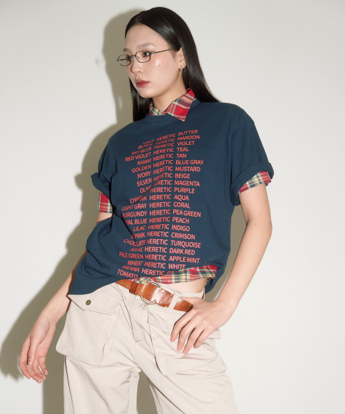 HERETIC(ヘレティック)の「カラーパレットTシャツ / ネイビー(Tシャツ/カットソー・レディース・その他・FREE)」の1枚目の写真