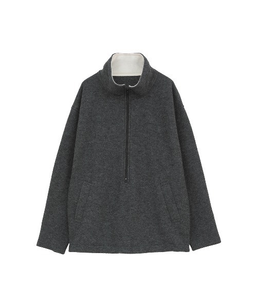 MANOF(マノフ)の「BOUCLE HALF ZIP TOPS(スウェット・レディース・アイボリー/チャコールグレー・S/M)」の21枚目の写真