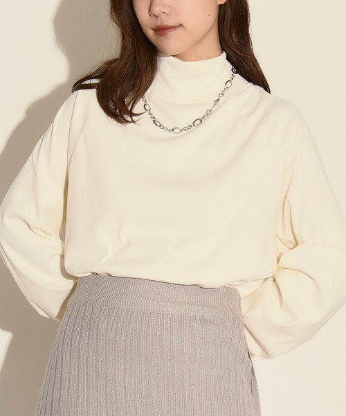 H.TOKYO(エイチトウキョウ)の「ラグランスリーブ モックネック カットソー(Tシャツ/カットソー・レディース・ブラック/ホワイト・MEDIUM/LARGE/X-LARGE)」の15枚目の写真