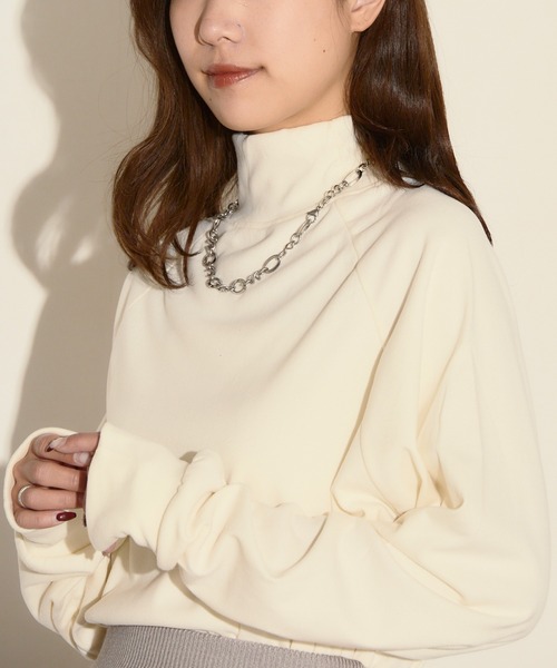 H.TOKYO(エイチトウキョウ)の「ラグランスリーブ モックネック カットソー(Tシャツ/カットソー・レディース・ブラック/ホワイト・MEDIUM/LARGE/X-LARGE)」の18枚目の写真