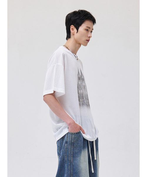AKECII(アケシ)の「ホーリーメッシュジャージショートスリーブ-ホワイト(Tシャツ/カットソー・メンズ・その他・MEDIUM/LARGE)」の4枚目の写真