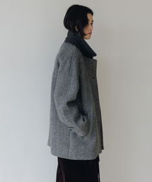 ヘリンボーンハーフコート_SOFT BLACK