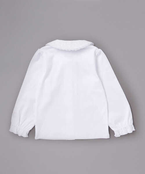 SLAP SLIP（スラップスリップ）の「レース襟キラキラお花ボタンキャンディスリーブブラウス(110~130cm)（シャツ/ブラウス・キッズ・ホワイト・110cm/120cm/130cm）」の6枚目の写真