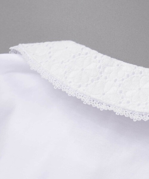 SLAP SLIP（スラップスリップ）の「レース襟キラキラお花ボタンキャンディスリーブブラウス(110~130cm)（シャツ/ブラウス・キッズ・ホワイト・110cm/120cm/130cm）」の8枚目の写真