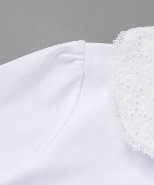 SLAP SLIP（スラップスリップ）の「レース襟キラキラお花ボタンキャンディスリーブブラウス(110~130cm)（シャツ/ブラウス・キッズ・ホワイト・110cm/120cm/130cm）」の9枚目の写真