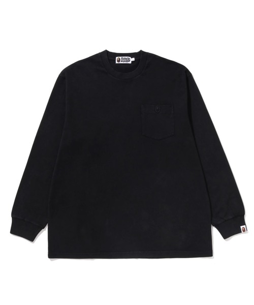 A BATHING APE（アベイシングエイプ）の「GARMENT DYE ONE POINT RELAXED FIT POCKET LS TEE（Tシャツ/カットソー・メンズ・パープル/ブラック・X-LARGE/LARGE/MEDIUM/SMALL/XX-LARGE）」の2枚目の写真
