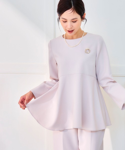 CROSS FUNCTION（クロスファンクション）の「《洗える・シワになりにくい》正解ペプラムブラウス　5サイズ展開【CROSS FUNCTION/クロスファンクション】（シャツ/ブラウス・レディース・ネイビー/ブラック/ライトベージュ・7号/9号/11号/13号/15号）」の19枚目の写真