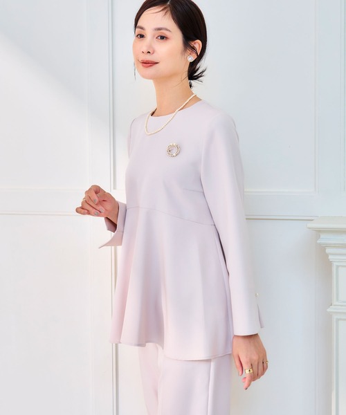 CROSS FUNCTION（クロスファンクション）の「《洗える・シワになりにくい》正解ペプラムブラウス　5サイズ展開【CROSS FUNCTION/クロスファンクション】（シャツ/ブラウス・レディース・ネイビー/ブラック/ライトベージュ・7号/9号/11号/13号/15号）」の20枚目の写真