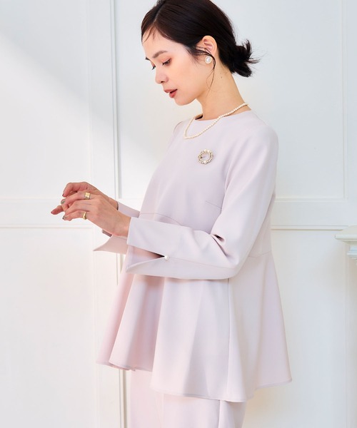 CROSS FUNCTION（クロスファンクション）の「《洗える・シワになりにくい》正解ペプラムブラウス　5サイズ展開【CROSS FUNCTION/クロスファンクション】（シャツ/ブラウス・レディース・ネイビー/ブラック/ライトベージュ・7号/9号/11号/13号/15号）」の21枚目の写真