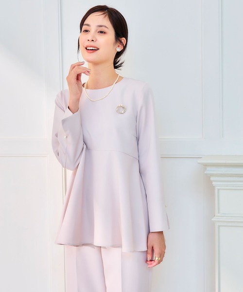 CROSS FUNCTION（クロスファンクション）の「《洗える・シワになりにくい》正解ペプラムブラウス　5サイズ展開【CROSS FUNCTION/クロスファンクション】（シャツ/ブラウス・レディース・ネイビー/ブラック/ライトベージュ・7号/9号/11号/13号/15号）」の22枚目の写真