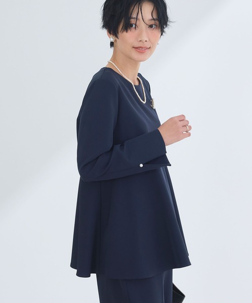 CROSS FUNCTION（クロスファンクション）の「《洗える・シワになりにくい》正解ペプラムブラウス　5サイズ展開【CROSS FUNCTION/クロスファンクション】（シャツ/ブラウス・レディース・ネイビー/ブラック/ライトベージュ・7号/9号/11号/13号/15号）」の17枚目の写真