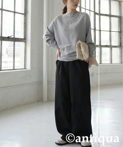 antiqua(アンティカ)の「起毛 ワイドパンツ(その他パンツ・レディース・ダークグレー/ブラック・ONESIZE)」の15枚目の写真